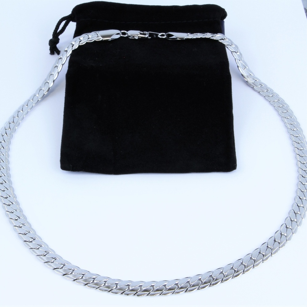 "David" Real Platinum Plated 9mm Snake Chain